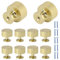 10PCS Solid Brass Cabinet Knobs, Gold Cupboard Wardrobe Handles Gold Brass Door Drawer Handles with Screws, Round Brass Handles Knobs for Kitchen Cupboard Dresser Wardrobe 28 X28mm (1.1*1.1 Inch)
