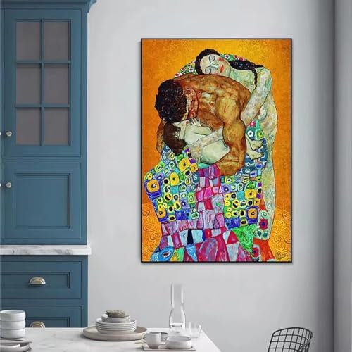 phtnmaihw Wandkunst, Poster, Gustav Klimt, berühmtes Gemälde, Mutter Baby, 58 x 88 cm, ohne Rahmen