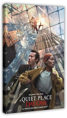 A Quiet Place – Day One 2024 Lupita Nyong'o Pop Horror-Film Prequel – Poster und digitale Download-Datei – Neueste A Quiet Place Filmposter auf Leinwand, Wandkunst, Dekordruck, Bild, Gemälde für