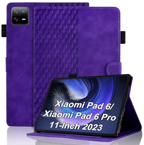 Vkooer Custodia per Xiaomi Mi Pad 6/Mi Pad 6 Pro (11 pollici, modello 2023), in pelle PU di alta qualità, con supporto per visualizzazione multi-angolo e slot per schede, custodia intelligente per