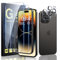 Guretok 2+2, Verre Trempé pour iPhone 14 Pro Max 6,7 Kit Outil d'Installation Facile, 2 Protection écran Vitre pour iPhone 14 Pro Max avec 2 Protection Camera [Facile à Installer] [Sans Bulles]