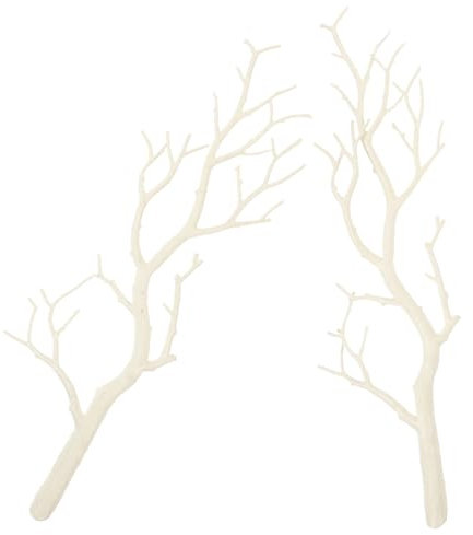 PRETYZOOM 2 Pezzi Rami Secchi Decorativi Bianchi Per Vasi, Rami Di Albero Finti Per Decorazioni Di Casa, Ufficio, Feste, Fotografia, 30CM