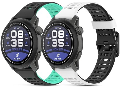 CHULN 2 Stücks Armband Kompatibel Für Coros Pace 2/Apex 2/Apex 42mm, 20mm Einstellbares Silikon Sport Ersatzarmband für Coros Pace 2.