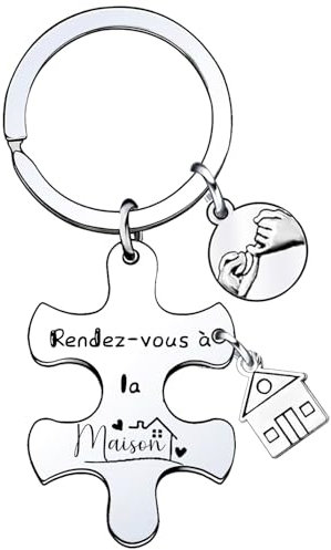 Lumengqi Cadeau Nouvelle Maison Porte-clés Maison, Notre première maison 2024, Cadeaux de pendaison de crémaillère, Cadeaux réchauffants pour les couples Porte clé Maison Couple Personnalisé (7)