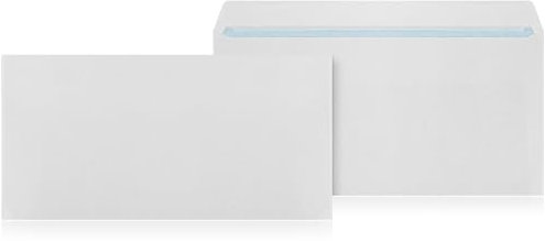 LOGIC PACK Briefumschläge ohne Fenster DIN Lang Selbstklebend Kuvert DL Umschläge Weiß 110 x 220 mm 75g/m² Briefkuvert ohne Fenster (500 Stück)