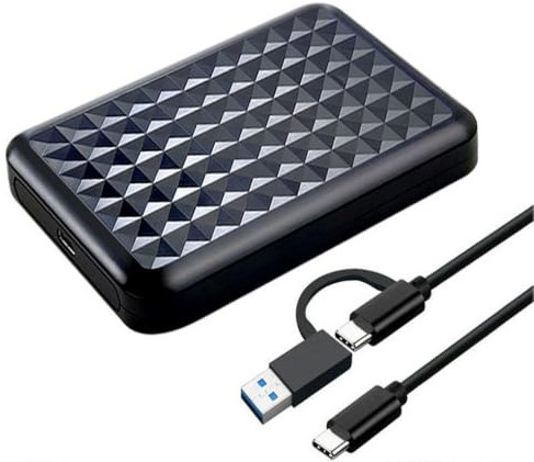 ModusTech Portable External Hard Drive USB 3.0/Type-C – Slim High-Speed HDD for Backup, Storage, Gaming – Compatible with PC, Mac, Laptop, PS4, PS5, Xbox, Windows, MacBook, Smart TV (Black, 320GB)