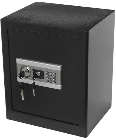 banborba Safe Tresor, Elektronischer Safe, Möbeltresor, Heimtresor mit Digital Tastatur, Notschlüssel, Wandtresor mit Zahlenschloss und Intelligentes Alarmsystem für Schmuck Bargeld Sicherheit