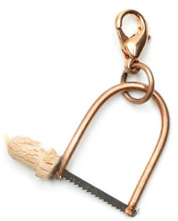 Miniblings Saw Charm Pendant Bow Saw Fretsaw Tool Miniature Copper - Handmade Fashion Jewelry | Bronzed Pendant - Charm Pendant Bracelet - Pendant for Bracelets