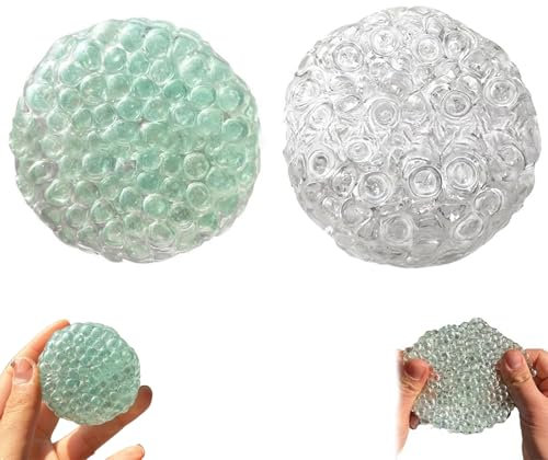 2 Stück Handmade Pressure Relief Balls, Antistressball für Hände, Formbare Vakuum-Ball Stressbälle, Squishy Stressball, Anti Stress Bälle, Stressballs für Kinder und Erwachsene (Mix)