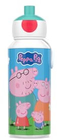 Mepal - Botella para Beber Pop-up Campus - Botella para Beber - Botella Agua a Prueba de Fugas para la Escuela - Sin BPA y apta para Lavavajillas - 400 ml - Peppa Pig