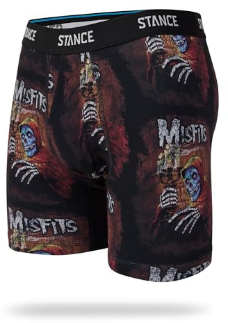 Stance Misfits Men's Boxer Briefs Black Patterned Punk Rock Underwear Shorts XL