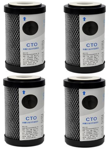 Filtro per acqua a carbone attivo CTO da 2,5 x 5, ricambio per RO, camper, tutta la casa, adatto a qualsiasi alloggiamento da 5 (confezione da 4)