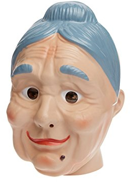 Festartikel Müller Maske Theatermaske Gesichtsmaske alte Frau Haut-blau Einheitsgröße