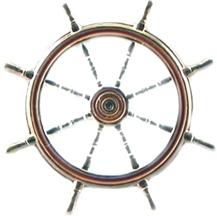 Metall Emaille Brosche Sea Yacht Schiff Boot Captain Rad (Gold Teller)