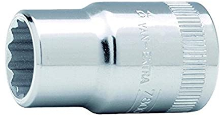 Bahco 7800DM-26 Standard Length Socket, Silver, 1/2-Inch Bi-Hex 26 mm
