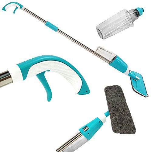 Livinxs® Wischmop CleanX mit Sprühfunktion und Mikrofasertuch, blau