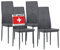 Albatros Esszimmerstühle 4er Set Diamond, Grau - Edler Diamant-Look, Kunstleder-Bezug, bequemer Polsterstuhl - Moderner Küchenstuhl, Stuhl Esszimmer oder Esstisch Stuhl