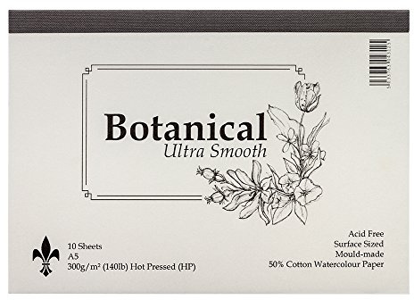 St Cuthberts Mill : Botanical Ultra Smooth : Gummed Pad Watercolour Pad : A5 : 300gsm