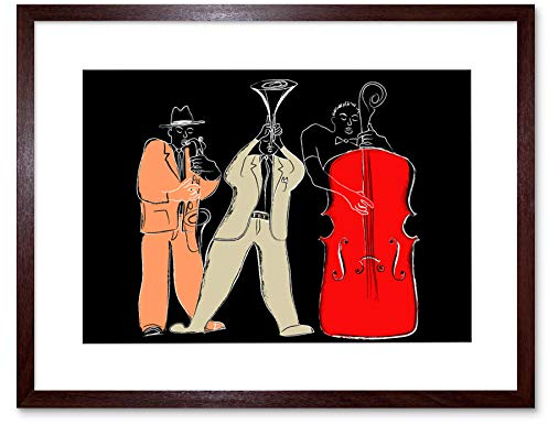Wee Blue Coo Musiker Jazz Kunstplakat Gerahmter Kunstdruck 30x40 cm