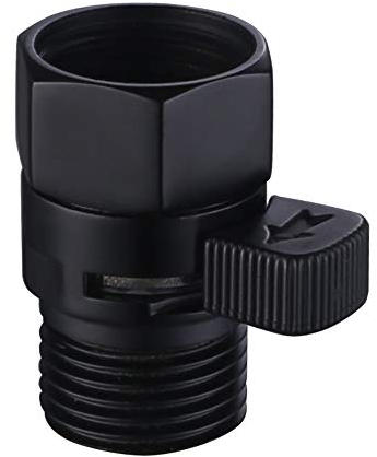 Aomasi Duschkopf-Ventil-Absperrung, mattschwarzer Durchflussbegrenzer für Badezimmer, Messing, Wassersparventil