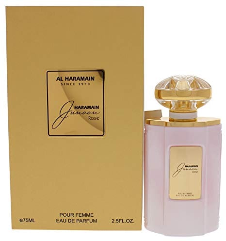 Al Haramain Junoon Rose Eau de Parfum Spray for Women 75ml | Luxury Long-Lasting Perfume | Floral Powdery Scent with Bergamot & Cherry Blossom, Rose | Elegant Gift for Her