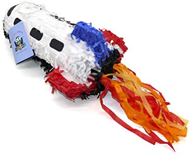 Nislai® Rakete Rocket Pinata | ideal für die Rakete Weltraum Party | Pinata Kinder Geburtstag | Pinata Geschenk | Astronaut Party | großer Spaß zum Schlagen | u. 40x25x20 cm