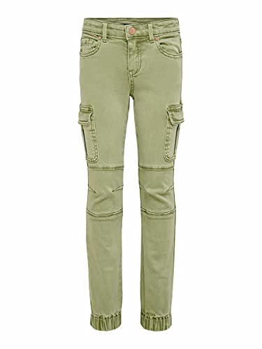 ONLY Mädchen Konmissouri Reg ANK Life Cargo PNT Noos Jeans, Oil Green, 140 EU