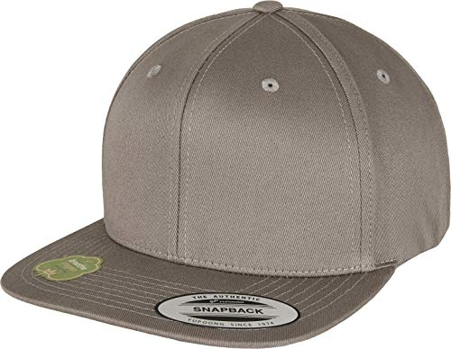 Flexfit Unisex-Adult 6089OC-Organic Cotton Snapback Baseball Cap, Pale Grey, one Size
