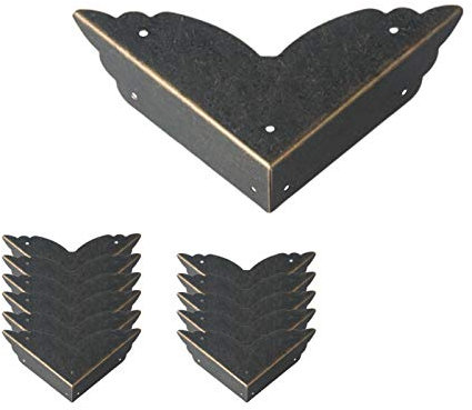 12pcs Cabinet Furniture Practical Metal Box Edge Protector Antique Corner Guard Table Corner Decorative