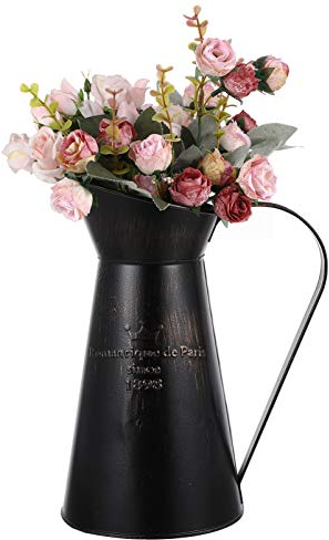 Generic Pichet en Métal Fleur Vase Shabby Chic Rustique Vase à Fleur pour la Décoration de la Maison Salon Chambre