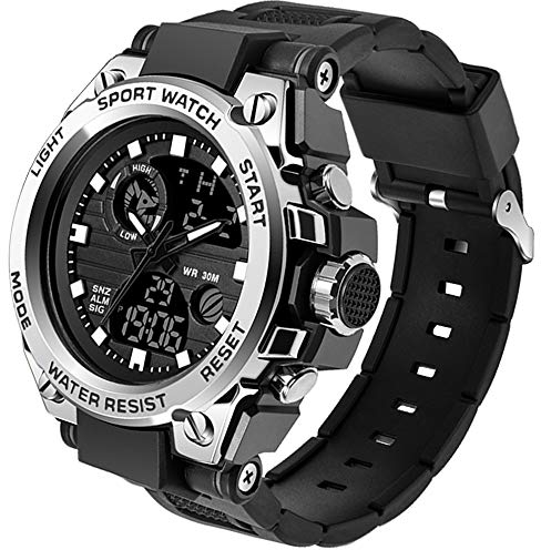 findtime Herren Militär Uhr Digital Sportuhr Outdoor Chronograph Analog Armbanduhr Stoppuhr 3 ATM Wasserdicht Tactical Watch Wecker Kalender Datum Uhren Männer