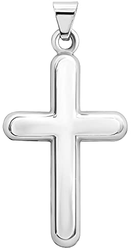 EDELIND Kreuz-Anhänger 585 Echtgold für Herren Damen, Goldanhänger 14 Karat Weißgold Breite 13.9 mm, Kettenanhänger mit Schmuck Geschenk Box