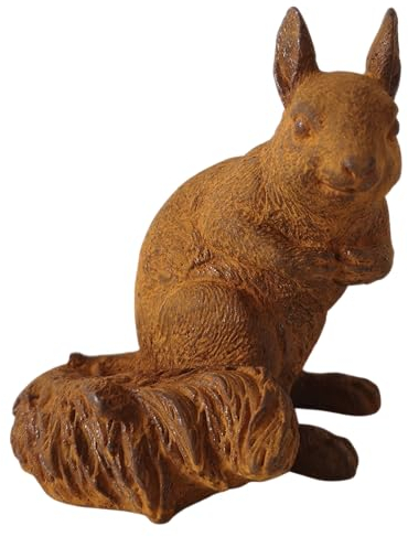 Generisch Deko Figur Edelrost Rost Metall Eichhörnchen Garten Gartendeko Skulptur Statue 6