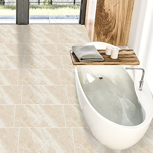Azulejos Adhesivos Cocina 30X60cm Beige Vinilos Cocina Azulejos Vinilos Para Baños Losetas Vinilo para Paredes Suelo Vinilo Autoadhesivo para Cocina,Azulejos Adhesivos para Escalera