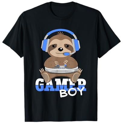 Gamer Boy Sloth Gaming Sloths Video Game Men Boys Kids T-Shirt