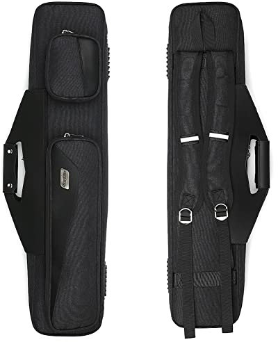 MangoRun Pool Queue Fall 4x4 mit Rucksack Riemen Tragetasche für 4 Pool Quees (Black)