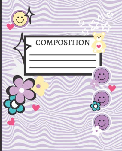 Composition Notebook: Cute Trippy Purple Y2k Aesthetic 2000's sour inspired purple back to school notebook aesthetic