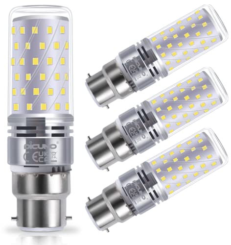 DiCUNO B22 LED Mais Lampe 10W, 130W Halogenbirne entspricht, Kaltweiß 6000K, 1400LM, B22 Bajonettsockel, LED Maiskolben nicht dimmbar, 4er Set