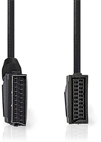 NEDIS CVGP31011BK20 Câble péritel | Connecteur péritel | Prise péritel | Nickelé | 480p | 2 m | Rond | PVC | Noir | Enveloppe