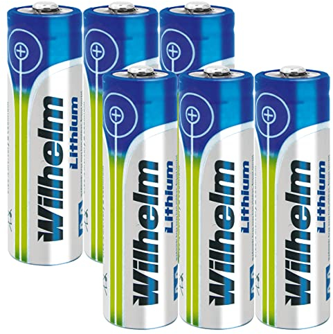 6 x Wilhelm Lithium AA Mignon Batterien LR6 1,5V Lithiumbatterie