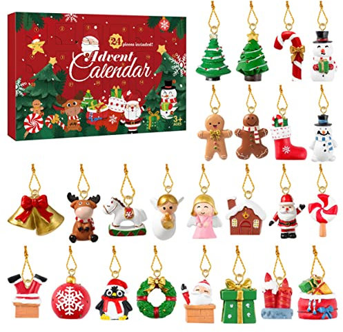 SEWACC 24 Décorations De Choix De Sapin De Noël Calendrier De L'avent 2021 Calendrier De L'avent Noel Calendrier De L'avent De Noël Décorations D'arbre De Noël Enfant Miniature Artisanat
