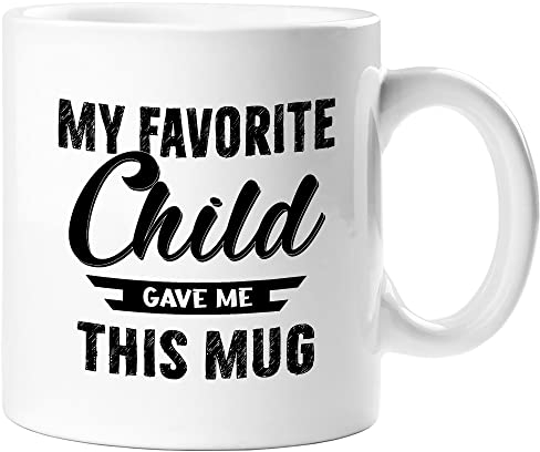 Divertida taza para mamá, mi hijo favorito me dio esta taza, regalo para el día de la madre, taza para madres de hijo, hija, día del padre, tazas de café, taza de cumpleaños para papá, regalo de