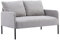 chairus 2 Sitzer Stoffsofa mit Armlehnen Modern Leinen Doppelsofa Polstersessel Couch für Wohnzimmer Schlafzimmer (Grau)