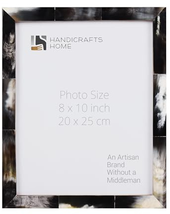 Handicrafts Home Vintage 8x10 Black Picture Frame, Handmade Real Horn Photo Frame for Home, Rustic Farmhouse, Gallery Wall, Desk Decor & Holiday Gifting, Wall & table top Decor, Essence collection