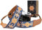 Padwa Lifestyle Sangle Appareil Photo - Extrémités en Cuir de Vachette Ddouble Couche,Sangle D'appareil Photo en Coton Brodé de 2,Bandoulière Photographe Réglable Pour Tous Les Appareils Photo DSLR