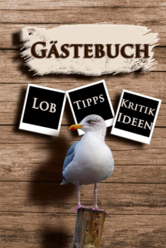 Gästebuch Ferienwohnung am Meer - Nordsee Ostfriesland - A5 Hardcover -: Maritimes Gästebuch für Hotel und Ferienhaus - Möwe - Muscheln