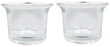 Lot de 2 Petits bougeoirs en Verre Transparent pour Fabrication de Bougies Chauffe-Plat, décoration de Table de Mariage