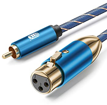 EMK XLR to RCA Cables Microphone Lead Subwoofer Cable Female to Male Mic Cords Coaxial Audio Cable MIC to XLR Adapter for DVD, Speaker, TV, Mixer, Amplifier (F-3M)