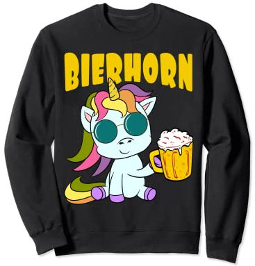 Licorne Verre à bière Bière Boire Boire Fête Fête Fêtes Sweatshirt