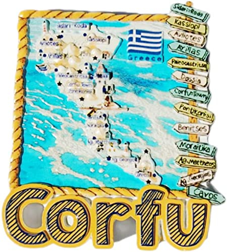 Korfu Griechenland Korfu Magnet Kühlschrank Kühlschrank Magnet Dekoration Aufkleber Souvenir Harz Handwerk Küche Whiteboard